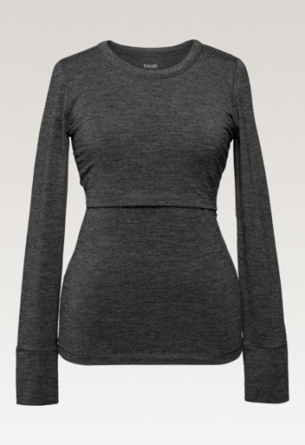 Boob Merino Wool l/s top dark grey melange - Image 7