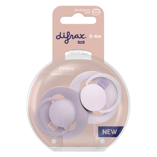 Difrax Dynamic Snuð Prime 0-6 mánaða 2 í boxi - Lilac/Violet - Image 8
