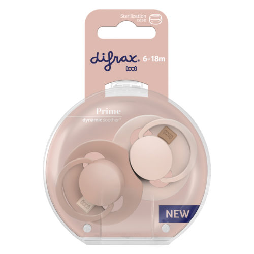 Difrax Dynamic Snuð Prime 6-18 mánaða 2 í boxi - Nude/Blush - Image 9