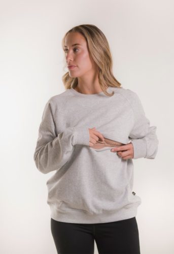Boob Thermal Nursing Sweatshirt Grey Melange - Image 4