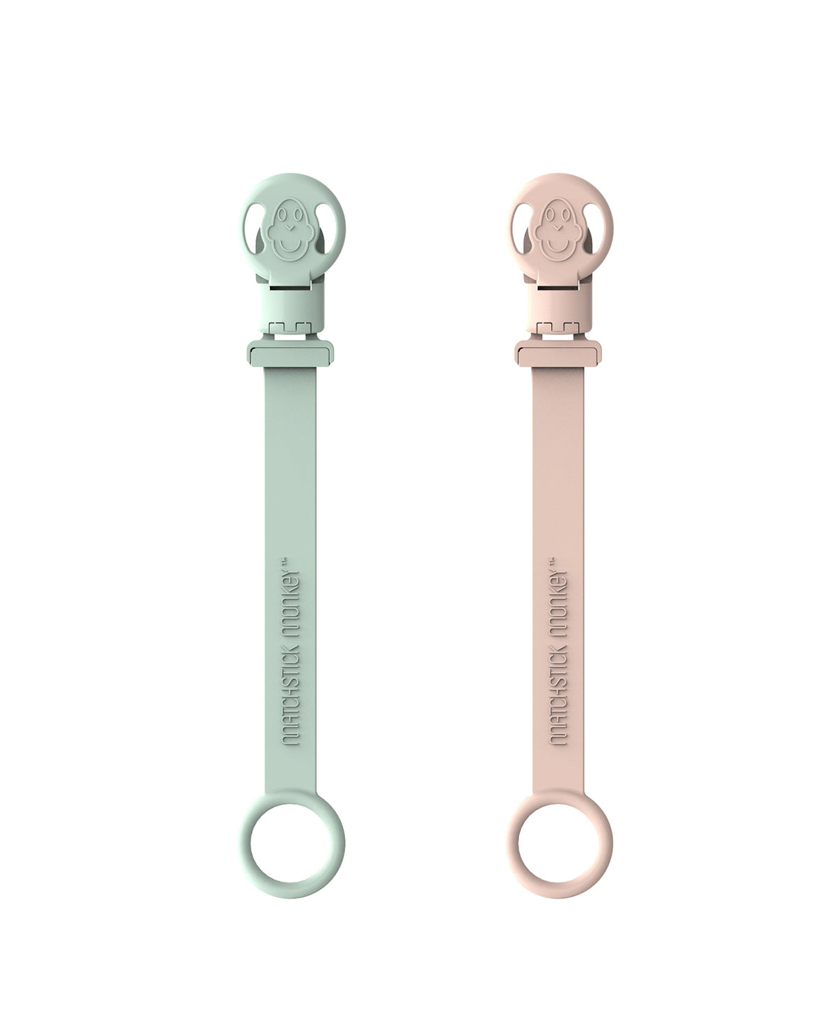 Matchstick Monkey Soother Clips mintgreen & dustypink - Image 1