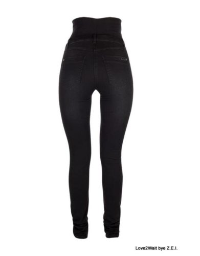 Love2Wait Jeans Sophia Charcoal - svartar "gráþvegnar" meðgöngugallabuxur - Image 6