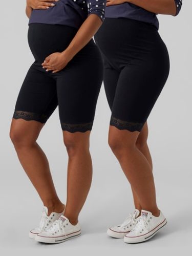 Mamalicious Emma Jersey Lace Shorts 2Pack Black - Image 5
