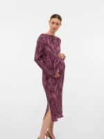Mamalicious Aura Ls Jrs Midi Dress Wine