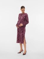 Mamalicious Aura Ls Jrs Midi Dress Wine - Image 4