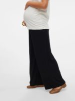 Mamalicous Lucy Wide Rib HW pants Black - Image 3