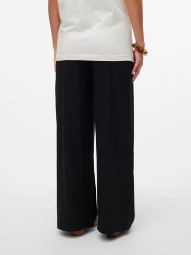 Mamalicous Lucy Wide Rib HW pants Black - Image 4