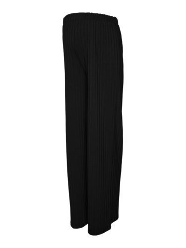 Mamalicous Lucy Wide Rib HW pants Black - Image 6