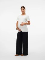 Mamalicous Lucy Wide Rib HW pants Black - Image 2