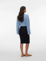 Mamalicious Svala cot L/s crop knit top Blue - Image 3