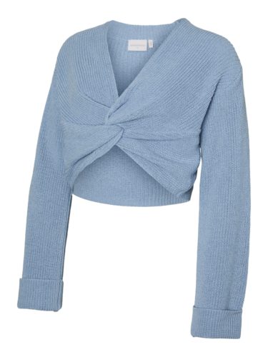 Mamalicious Svala cot L/s crop knit top Blue - Image 5