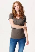Noppies Sanson Nursing Top Olive rib s/s