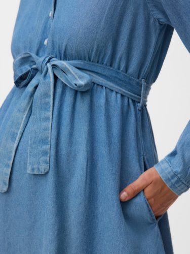 Mamalicious Valetta Lia L/s Denim Dress - Image 5