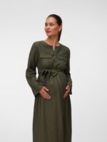 Mamalicious Regitza Lia L/s midi Dress 2f