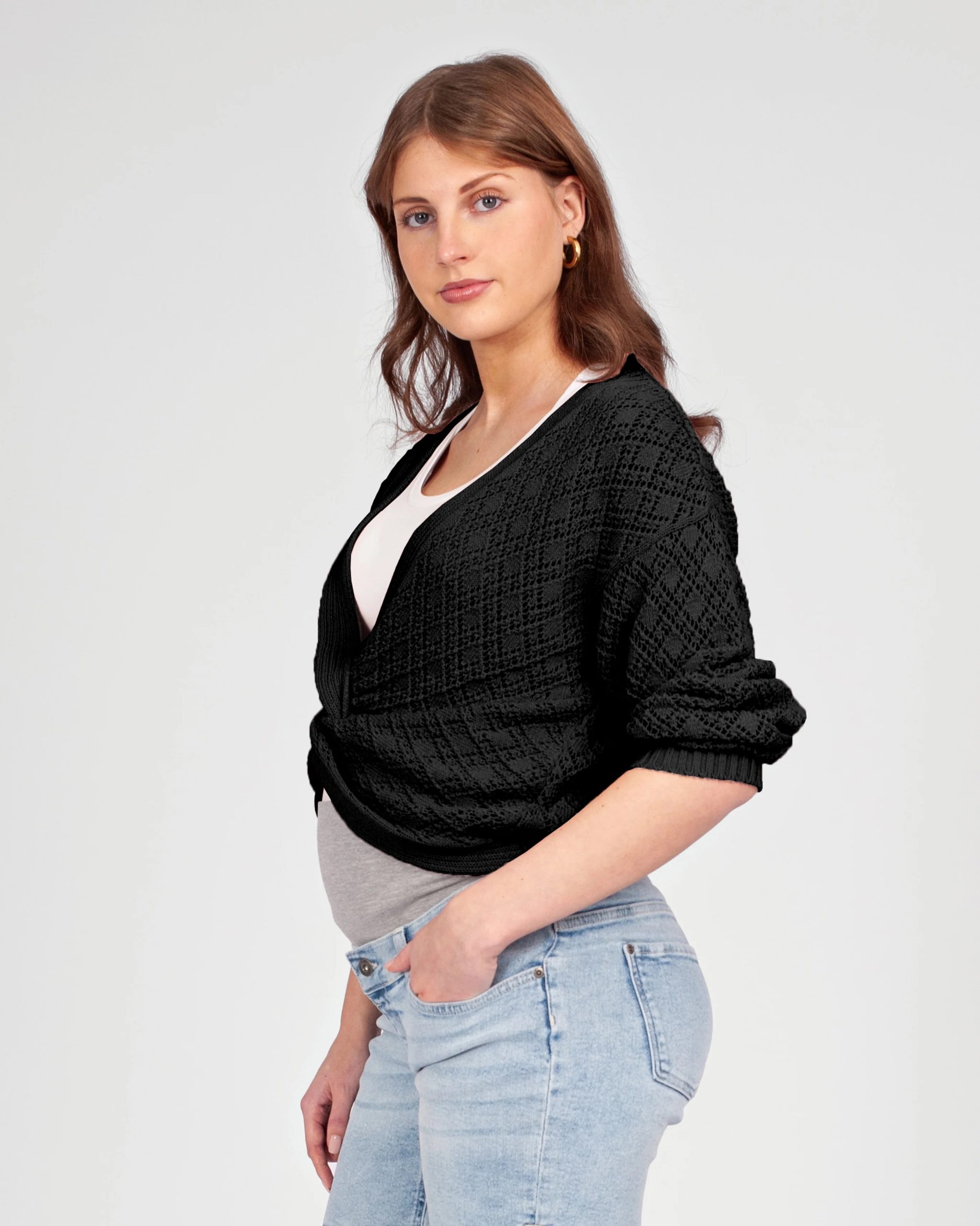 Image 433 Love2wait Cardigan Top Black - Image 1