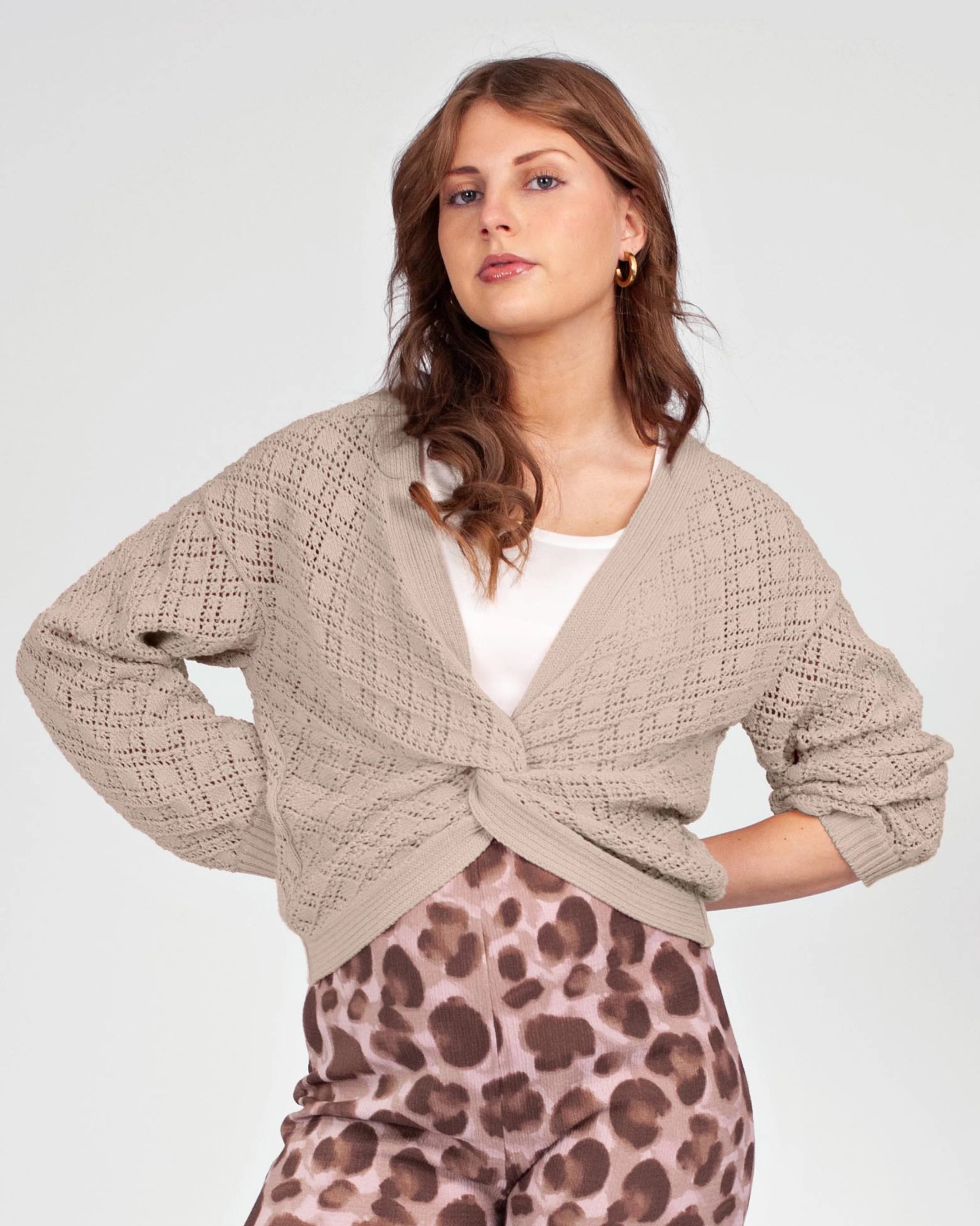 Image 434 Love2wait Cardigan Top sand - Image 1