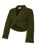 Mamalicious Knit Crop Peysa Moss Green - Image 5