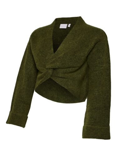 Mamalicious Knit Crop Peysa Moss Green - Image 5