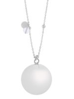 Proud MaMa Olivia Gemstone Bola Pregnancy Necklace - Silver Crystal