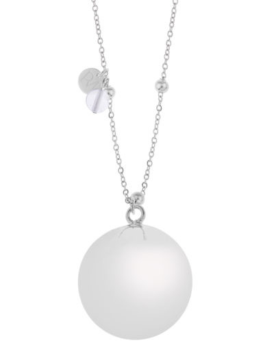 Proud MaMa Olivia Gemstone Bola Pregnancy Necklace - Silver Crystal
