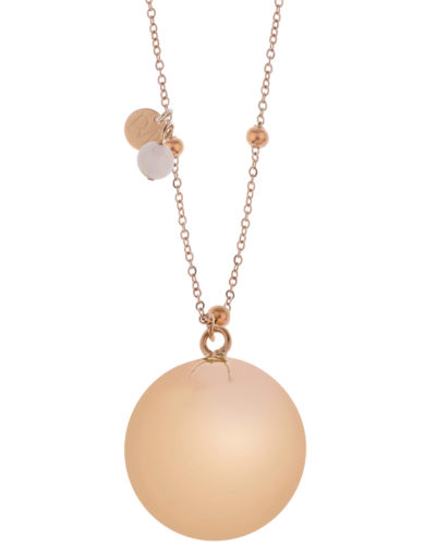 Proud MaMa Olivia Gemstone Bola Pregnancy Necklace - Pink Rose Quartz