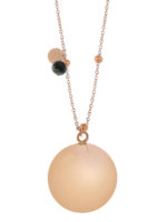 Proud MaMa Olivia Gemstone Bola Pregnancy Necklace - Pink Moss Agaat