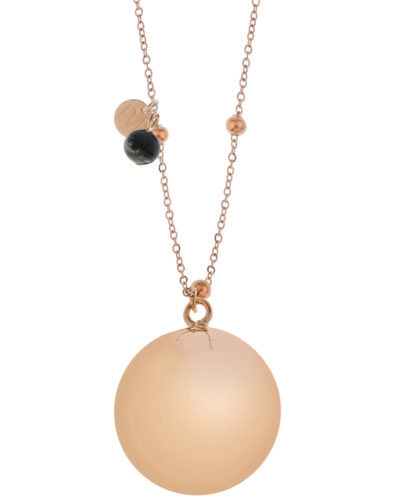 Proud MaMa Olivia Gemstone Bola Pregnancy Necklace - Pink Moss Agaat