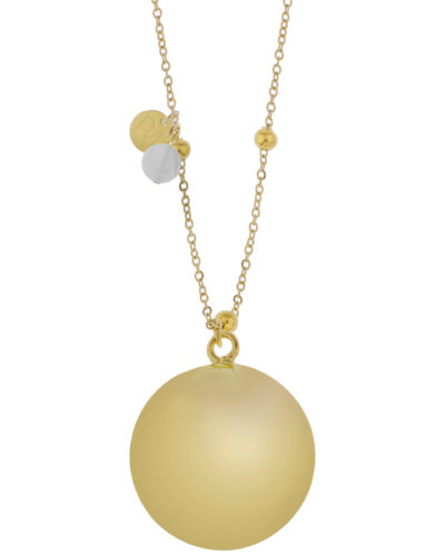 Proud MaMa Olivia Gemstone Bola Pregnancy Necklace - Gold Grey Agate
