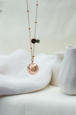 Proud MaMa Olivia Gemstone Bola Pregnancy Necklace - Pink Moss Agaat - Image 2