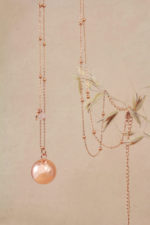 Proud MaMa Olivia Gemstone Bola Pregnancy Necklace - Pink Rose Quartz - Image 2