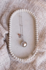 Proud MaMa Olivia Gemstone Bola Pregnancy Necklace - Silver Moonstone - Image 2